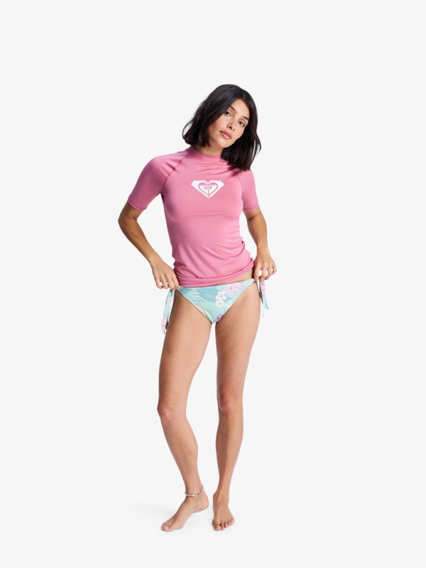 3 Whole Hearted - Short Sleeve Rash Vest for Women Pink ERJWR03548 Roxy