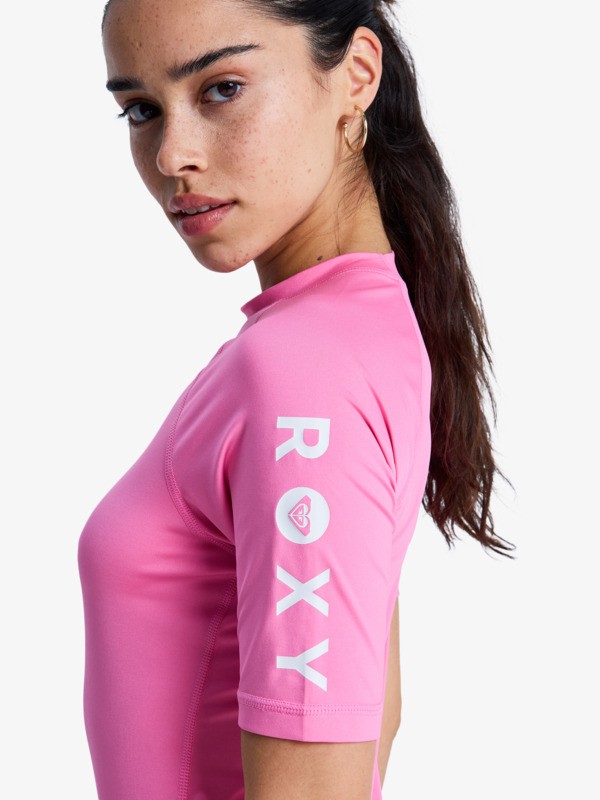 1 Whole Hearted - Short Sleeve Rash Vest for Women Pink ERJWR03548 Roxy
