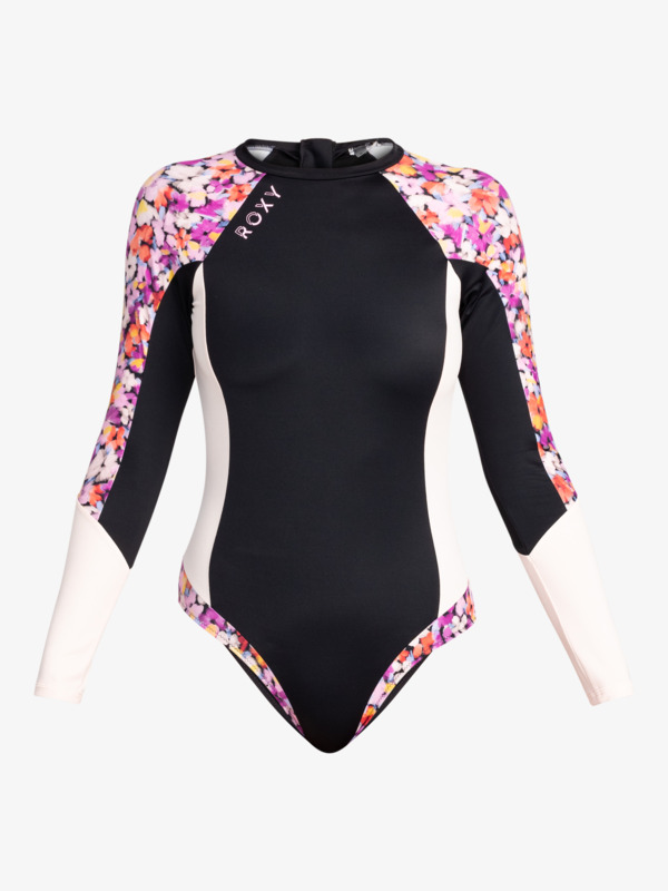 12 Roxy Active - Long Sleeve One-Piece Swimsuit for Women Multi ERJWR03685 Roxy