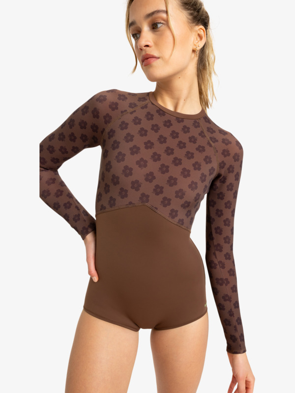 0 Roxy Pro Wave - Maillot de bain une pièce à manches longues pour Femme Marron ERJWR03776 Roxy