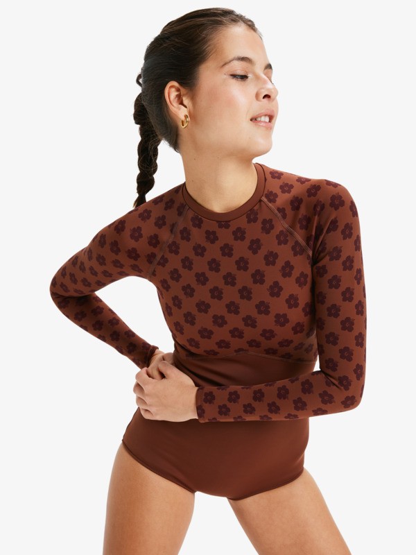 0 Roxy Pro Wave  - Long Sleeves One-Piece Swimsuit for Women Brown ERJWR03776 Roxy