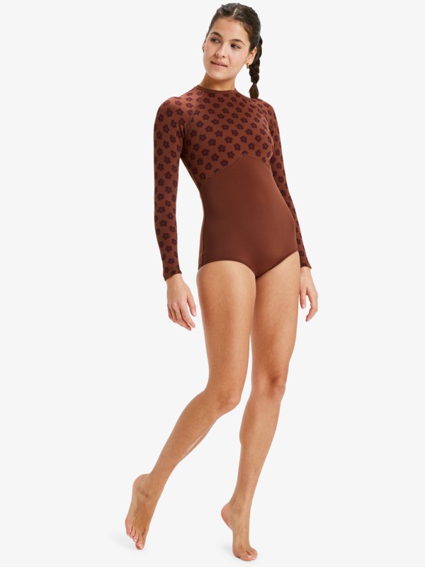 3 Roxy Pro Wave - Maillot de bain une pièce à manches longues pour Femme Marron ERJWR03776 Roxy