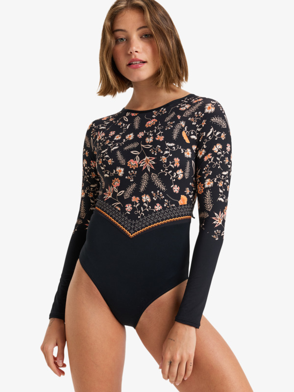 6 Kerala  - Long Sleeve One-Piece Swimsuit for Women Black ERJWR03806 Roxy