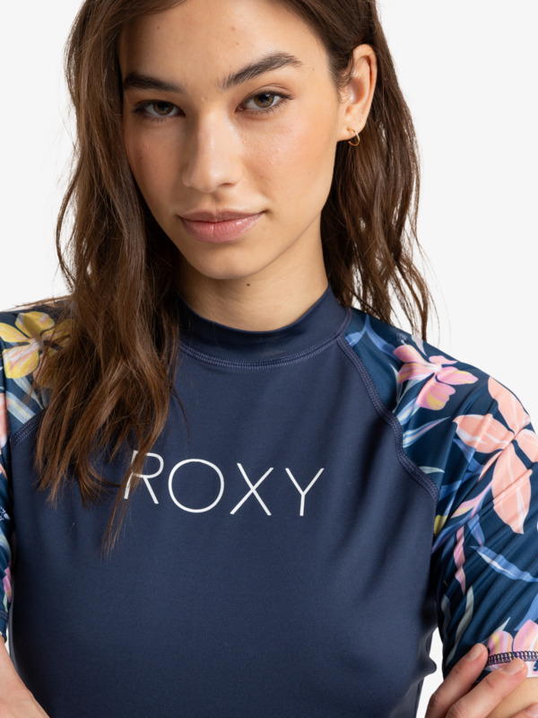 2 Sea Bloom In Full Moon - Short Sleeves UPF 50 Surf T-Shirt for Women Blue ERJWR03823 Roxy