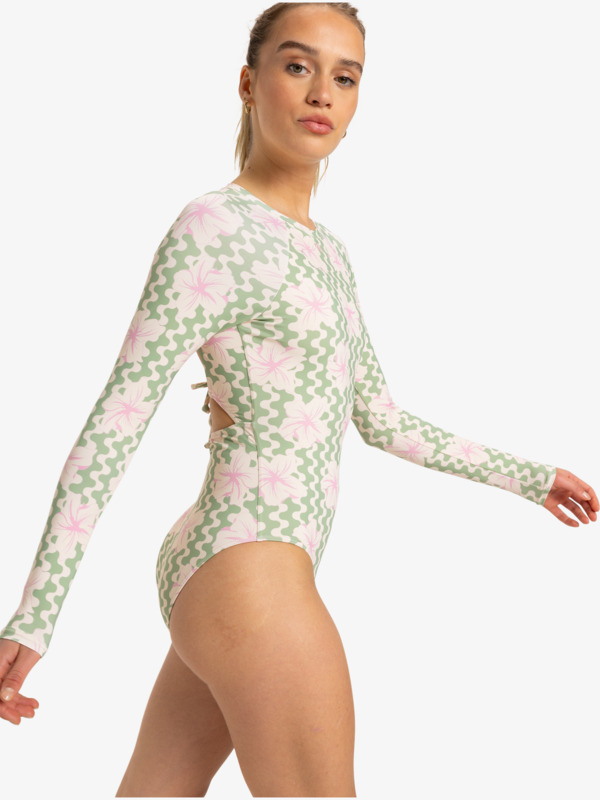 1 Hibiscus Daze - Maillot une pièce manches longues pour Femme Vert ERJWR03834 Roxy