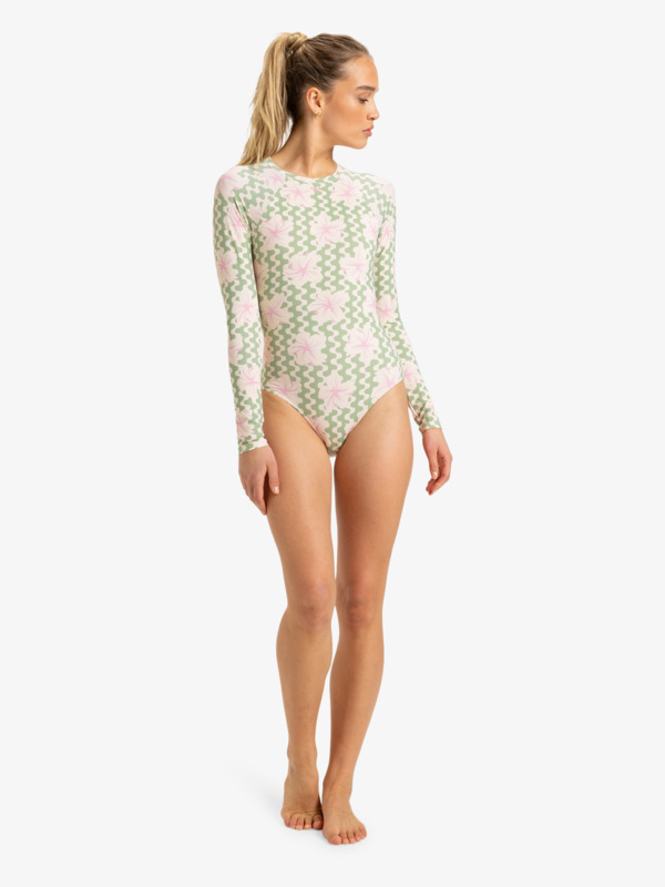 2 Hibiscus Daze - Maillot une pièce manches longues pour Femme Vert ERJWR03834 Roxy