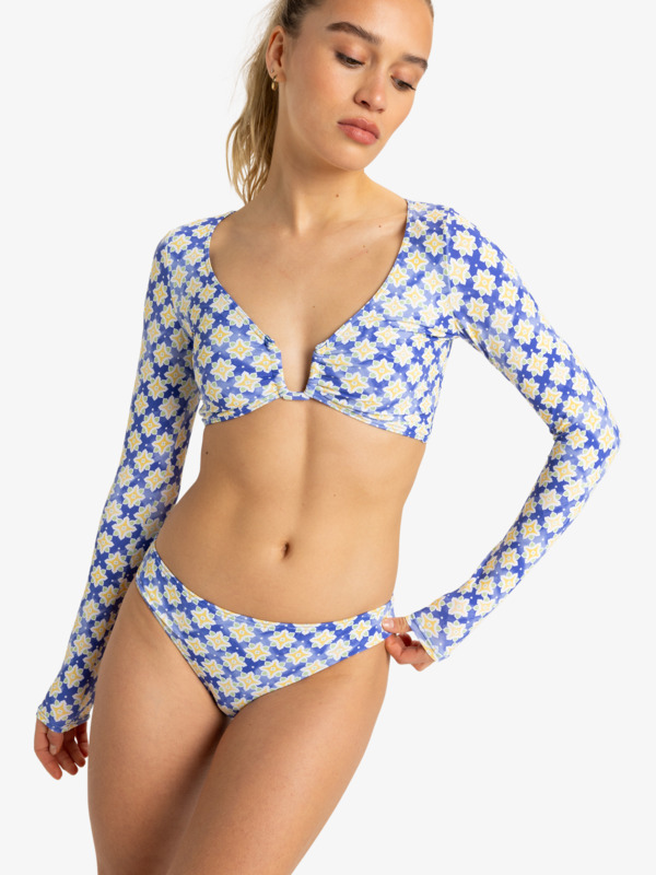 3 Artsy Tile - Langärmliges Surf-Top mit Cropped Fit für Frauen Violett ERJWR03836 Roxy