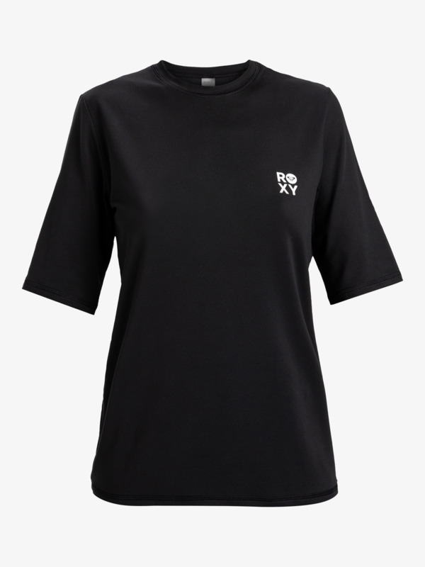 4 Happy Waves - UPF 50 Surf T-Shirt met Korte Mouw voor Dames Black ERJWR03850 Roxy