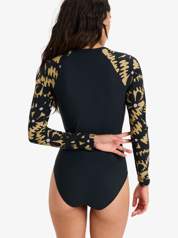 3 Roxy Active - Long Sleeve Front Zip One-Piece for Women Black ERJWR03868 Roxy
