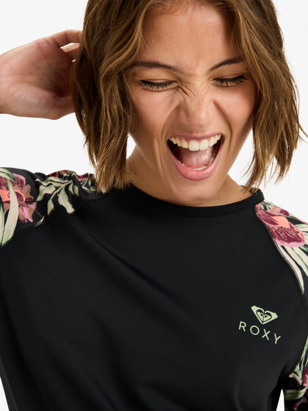 4 Basic Mix - Long Sleeve Rash Vest for Women Black ERJWR03872 Roxy