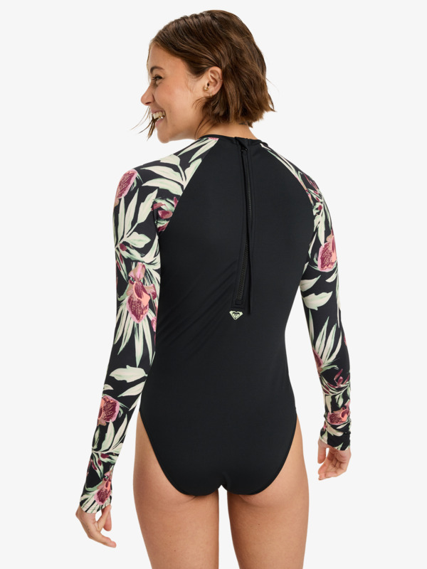 3 Basic Mix - Long Sleeve Back Zip One-Piece for Women Black ERJWR03873 Roxy