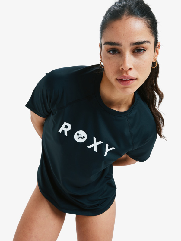 6 Essential - Short Sleeve Rash Vest for Women Black ERJWR03879 Roxy
