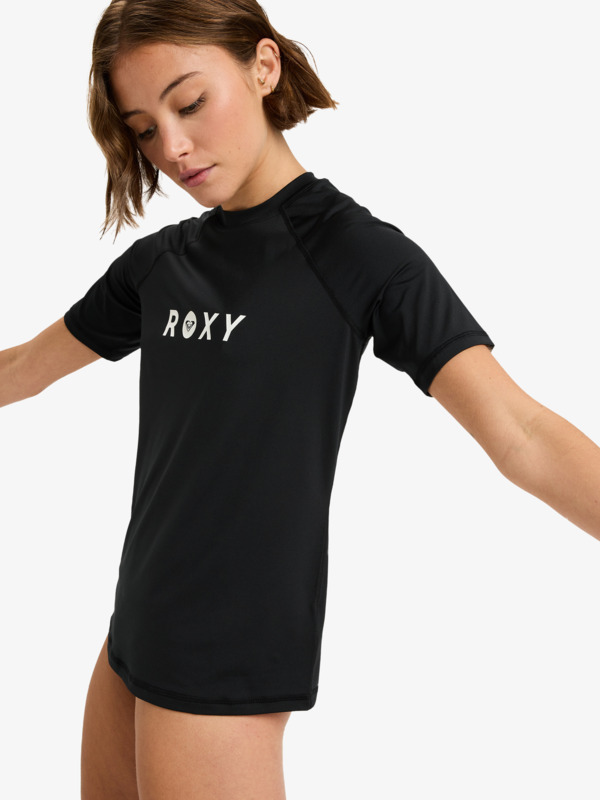 1 Essential - Short Sleeve Rash Vest for Women Black ERJWR03879 Roxy