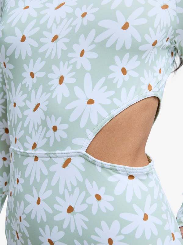 3 Dream Floral - Eendelig Badpak met Lange Mouw voor Dames Green ERJWR03888 Roxy