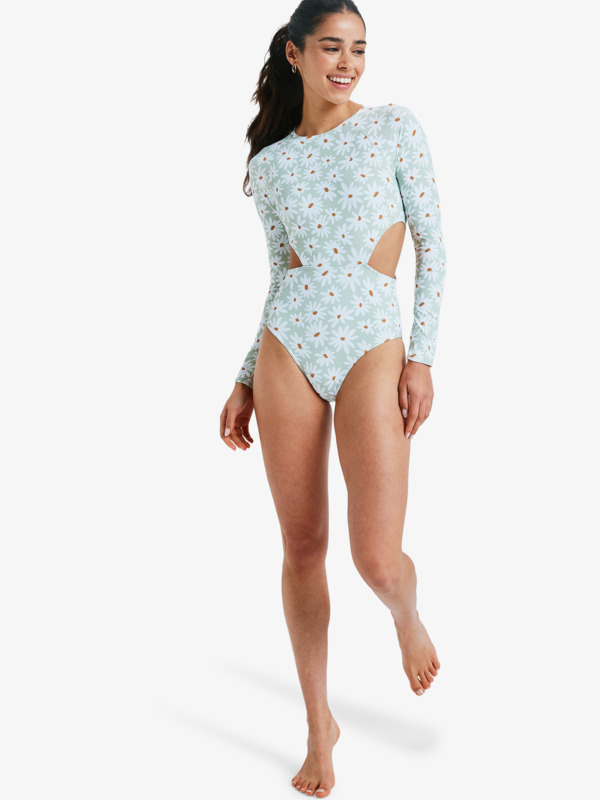 3 Dream Floral - Long Sleeve One-Piece Swimsuit for Women Green ERJWR03888 Roxy