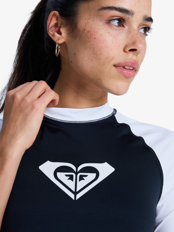 2 The Retro Essentials - Rash Vest met Korte Mouw voor Dames Black ERJWR03896 Roxy