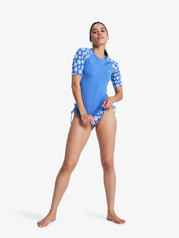 3 The Classic Lycra - Kurzarm-Rashguard für Frauen Blau ERJWR03899 Roxy