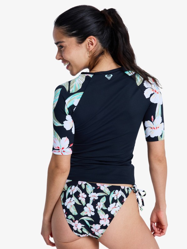 4 The Classic Lycra - Short Sleeve Rash Vest for Women Black ERJWR03899 Roxy