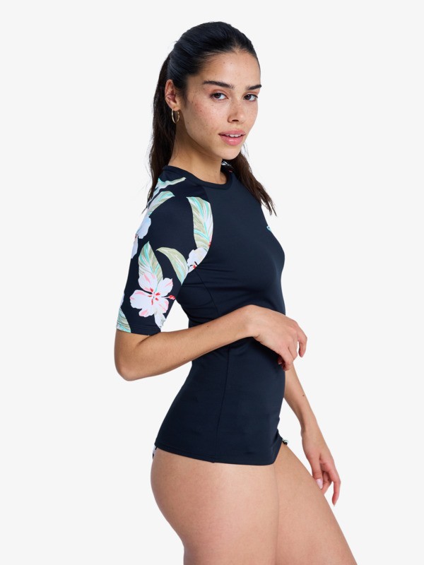 1 The Classic Lycra - Short Sleeve Rash Vest for Women Black ERJWR03899 Roxy