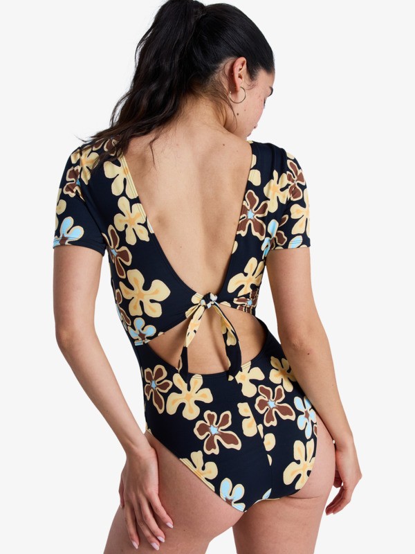 4 Sun Babe - Maillot une pi&egrave;ce &agrave; manches courtes pour Femme Noir ERJWR03901 Roxy