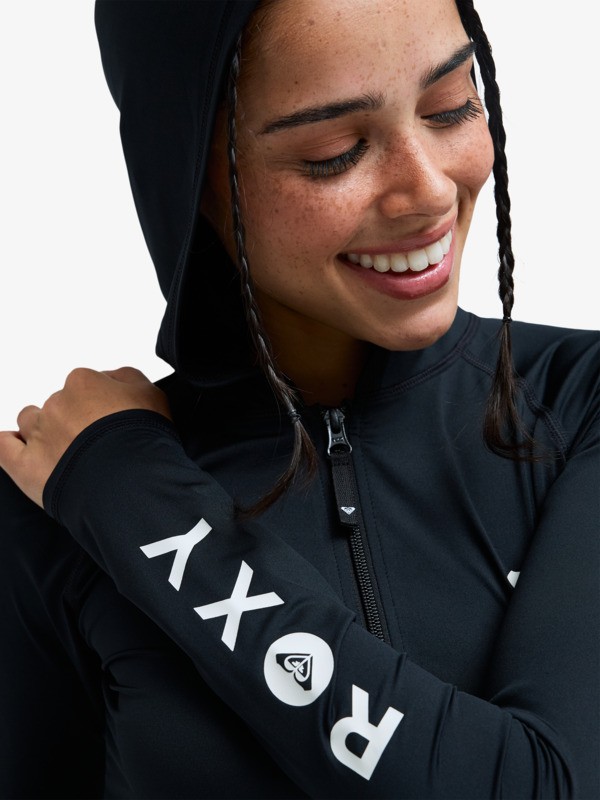 3 Essentials - Licra protector com capuz de manga comprida para Mulher Preto ERJWR03909 Roxy