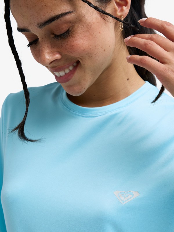 2 Happy Waves - Kurzarm-Rashguard f&uuml;r Frauen Gr&uuml;n ERJWR03913 Roxy