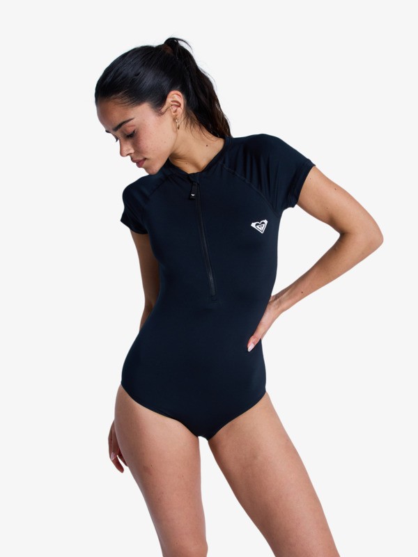 0 Essentials - Maillot une pièce à manches courtes pour Femme Noir ERJWR03916 Roxy