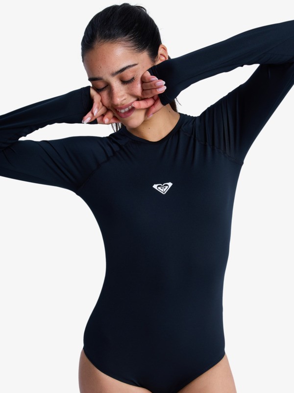 5 Essentials - Long Sleeve One-Piece Swimsuit for Women Black ERJWR03918 Roxy