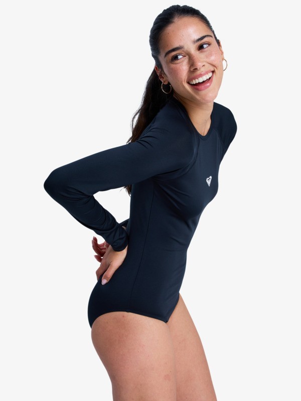 1 Essentials - Long Sleeve One-Piece Swimsuit for Women Black ERJWR03918 Roxy