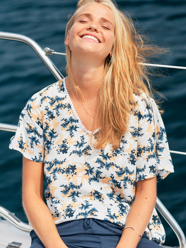 0 Hey Now - Short Sleeve Top for Women White ERJWT03464 Roxy