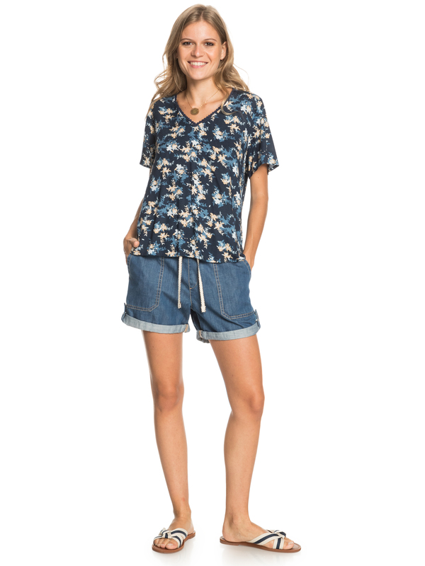 3 Hey Now - Short Sleeve Top for Women Blue ERJWT03464 Roxy