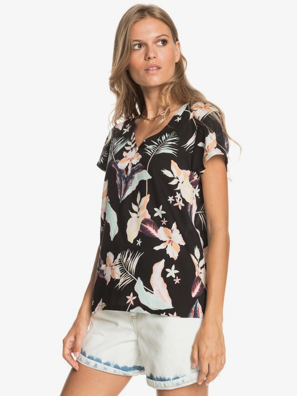 1 Paradise Stories - Camisa de viscosa con manga corta para Mujer  ERJWT03467 Roxy