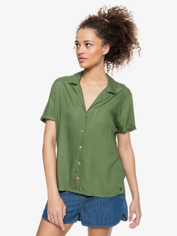 0 Remind To Forget - Short Sleeve Shirt for Women Green ERJWT03488 Roxy