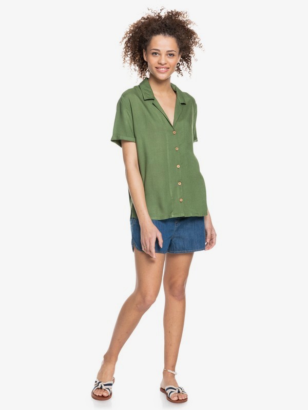 4 Remind To Forget - Short Sleeve Shirt for Women Green ERJWT03488 Roxy