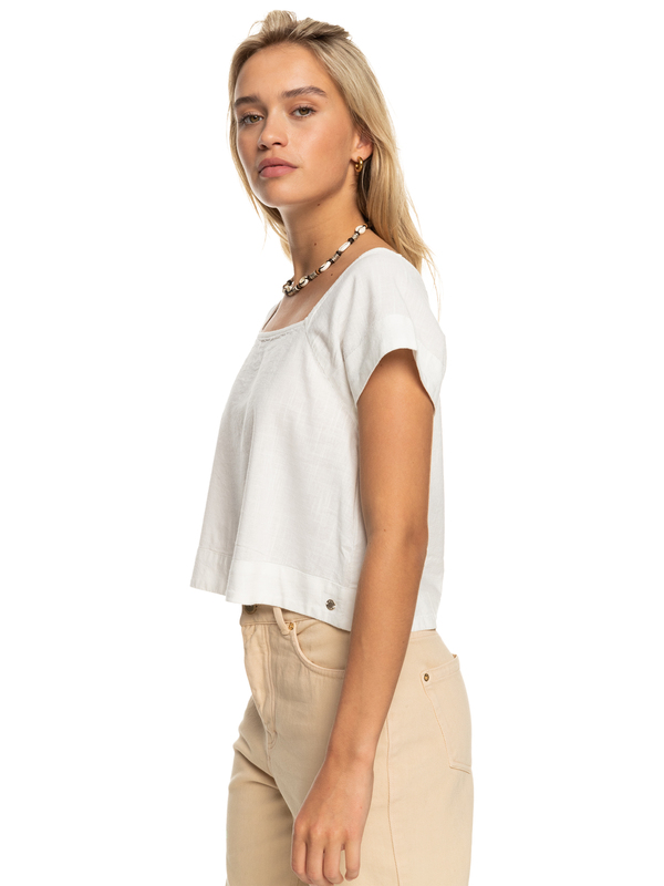 1 Ocean Amor - Top de manga curta para Mulher Branco ERJWT03569 Roxy