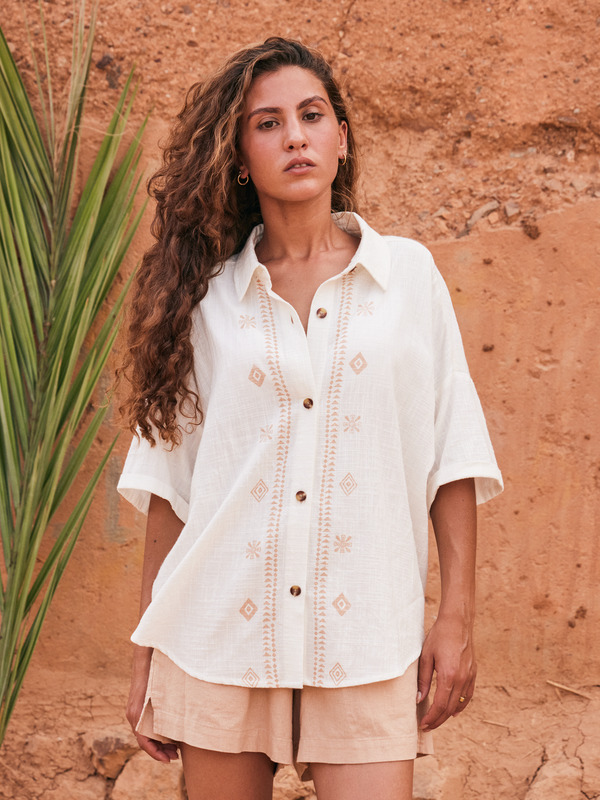 0 Beachy Nostalgia - Chemise à manches courtes pour Femme Blanc ERJWT03632 Roxy