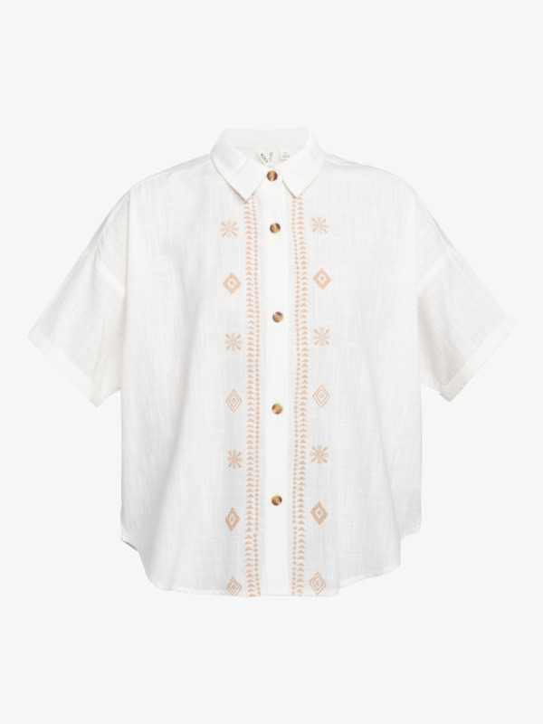 10 Beachy Nostalgia - Camicia a maniche corte da Donna White ERJWT03632 Roxy