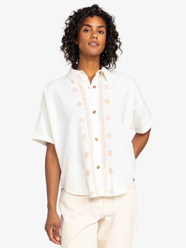 5 Beachy Nostalgia - Short Sleeves Shirt for Women White ERJWT03632 Roxy