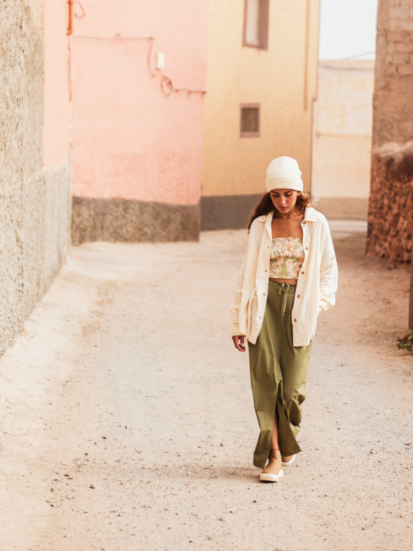 5 Morning Time - Long Sleeves Shirt para Mulher Beige ERJWT03639 Roxy