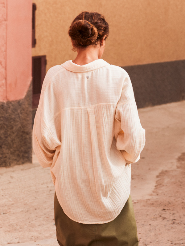 2 Morning Time - Long Sleeves Shirt para Mulher Beige ERJWT03639 Roxy