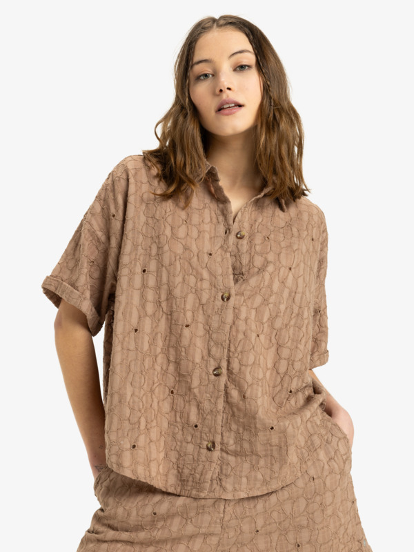 0 Beach Nostalgia - Short Sleeves Shirt for Women Beige ERJWT03664 Roxy