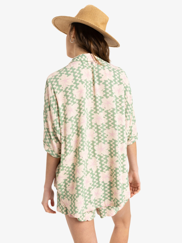 4 Beach Nostalgia - Camicia a maniche corte da Donna Green ERJWT03665 Roxy