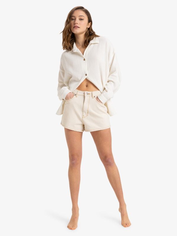 3 Morning Time - Camisa Amplia de Manga Larga  para Mujer Blanco ERJWT03674 Roxy