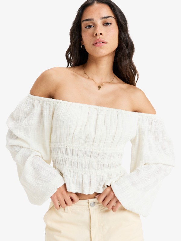 0 Crystal Session - Off-The-Shoulder Top Top for Women White ERJWT03677 Roxy