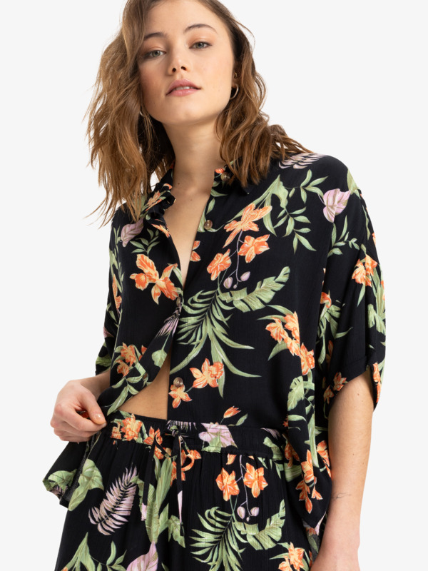 0 Beach Nostalgia - Camicia a maniche corte da Donna Black ERJWT03680 Roxy