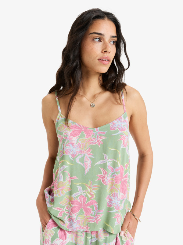 0 Hibiscus Island - Strappy Top voor Dames Green ERJWT03687 Roxy