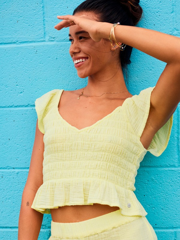 2 Brisa Nova - Top de manga corta para Mujer Verde ERJWT03689 Roxy
