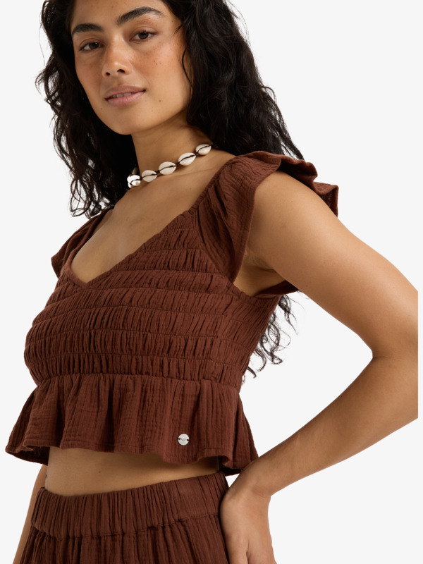 1 Brisa Nova - Top de manga corta para Mujer Marron ERJWT03689 Roxy