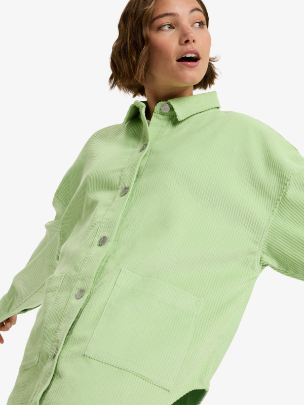 8 Kick Back Washed Cord - Giacca camicia con bottoni da Donna Green ERJWT03697 Roxy