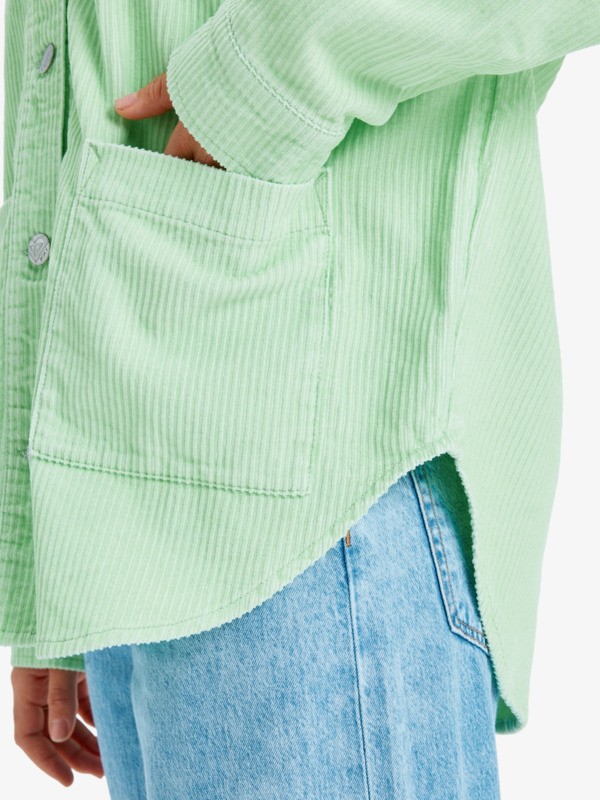 3 Kick Back Washed Cord - Giacca camicia con bottoni da Donna Green ERJWT03697 Roxy